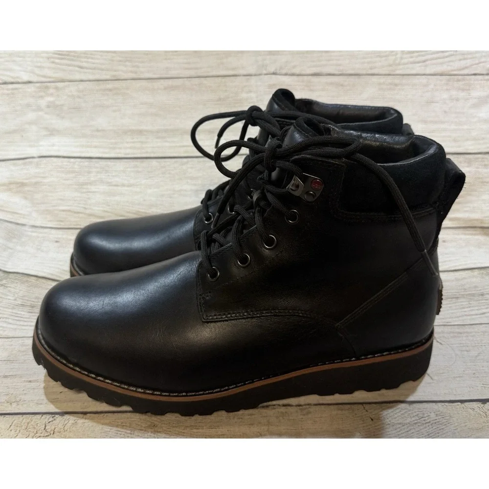 Mens Ugg Saton TL Boots Short Black Waterproof #1008146 Size 10 NWOB